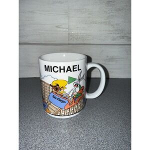 Six Flags 1994 Warner Bros Looney Tunes Cartoon Porcelain Coffee‎ Mug Michael